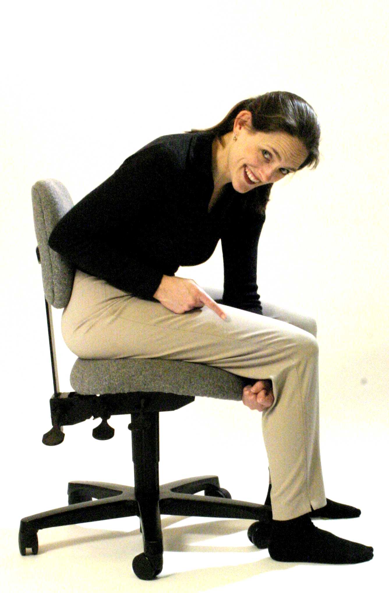 Hilary Bryan demonstrates safe seatpan alignment